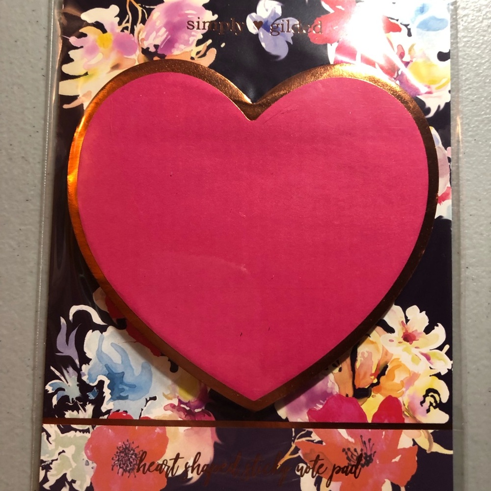 Simply Gilded Heart Sticky Nores